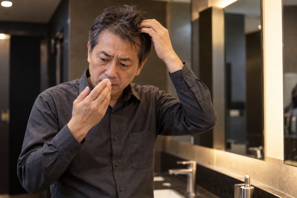 頭皮のにおいが気になる男性